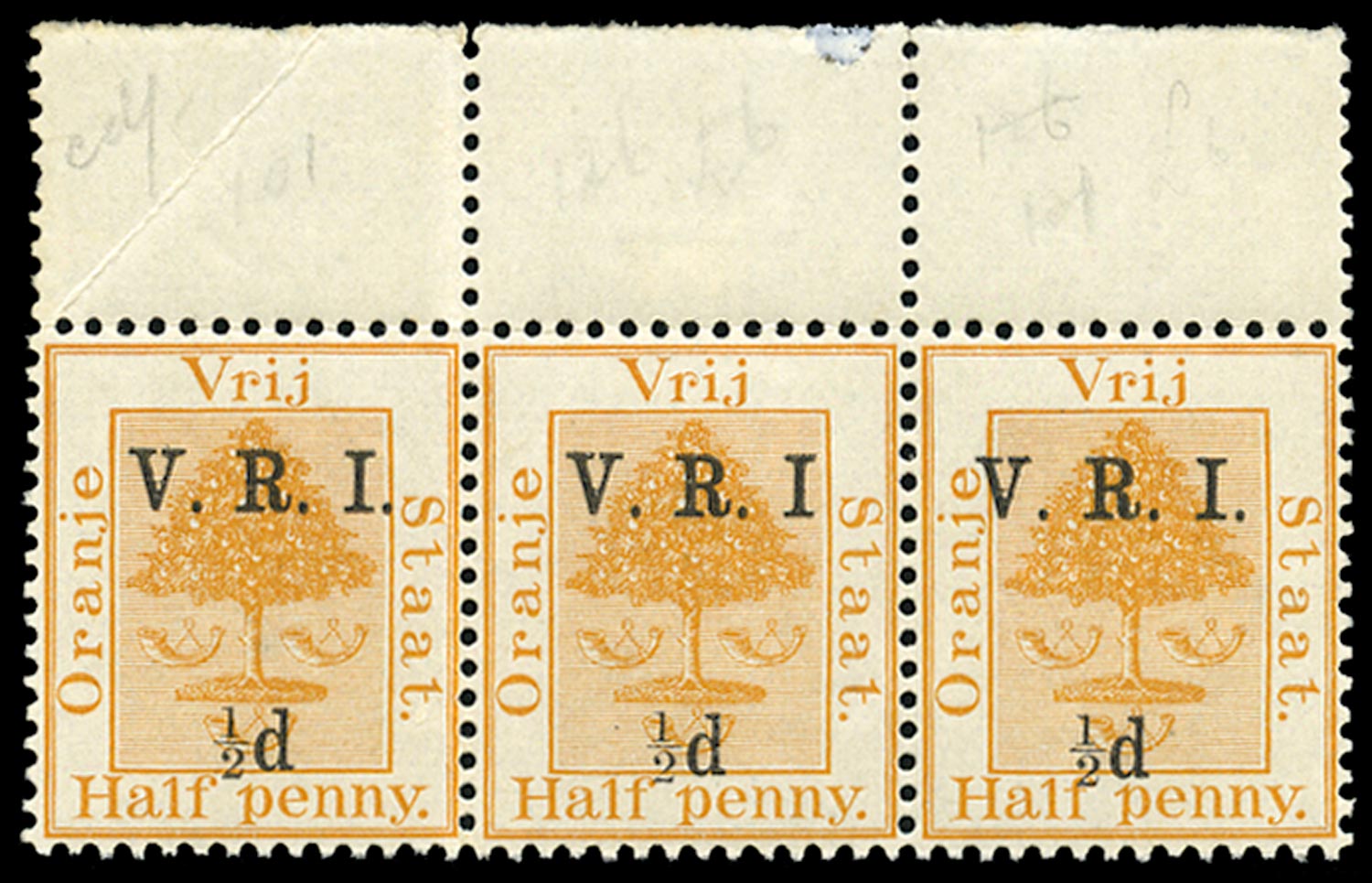 ORANGE FREE STATE 1900  SG101b Mint unmounted halfd on halfd orange variety No stop after I