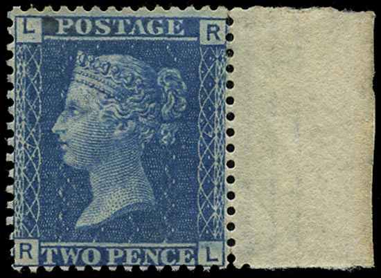 GB 1858  SG45 Pl.7 Mint Unused o.g. right hand marginal (RL)