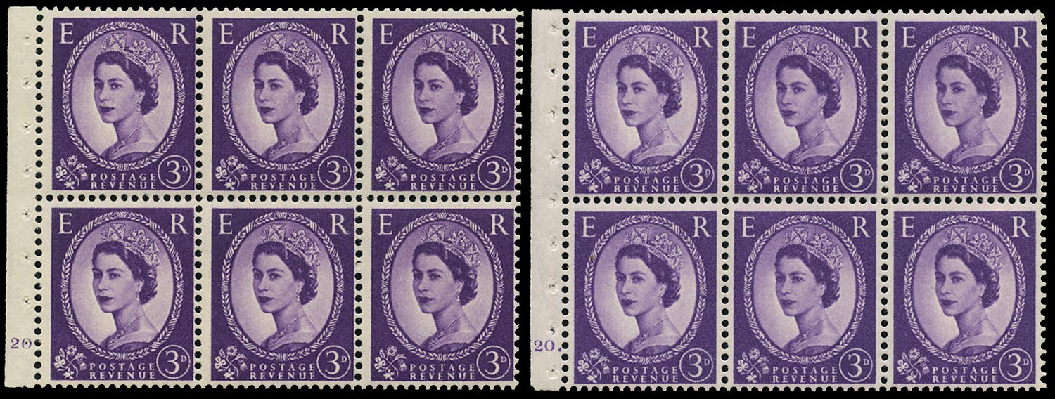 GB 1962  SG575l Booklet pane - Cylinders K20 (Dot and No dot)