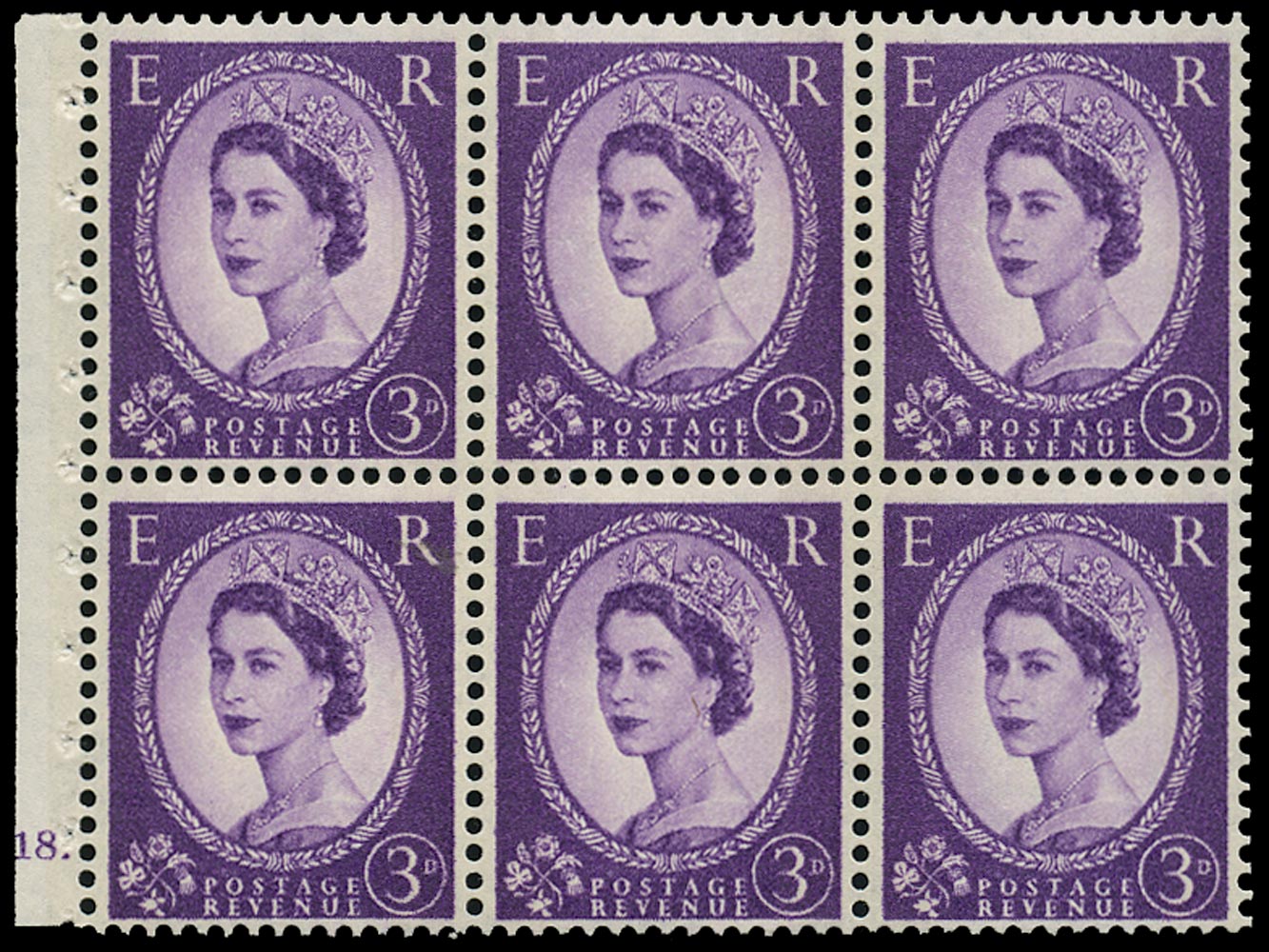 GB 1961  SG615l Booklet pane - Cylinder K18 (Dot)