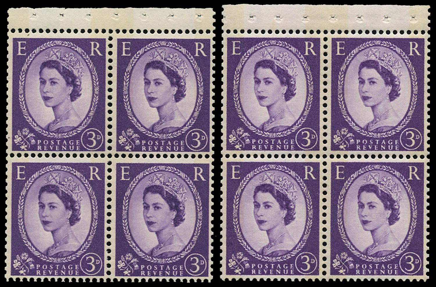 GB 1961  SG615m Booklet pane - Wmk. Sideways to left and right
