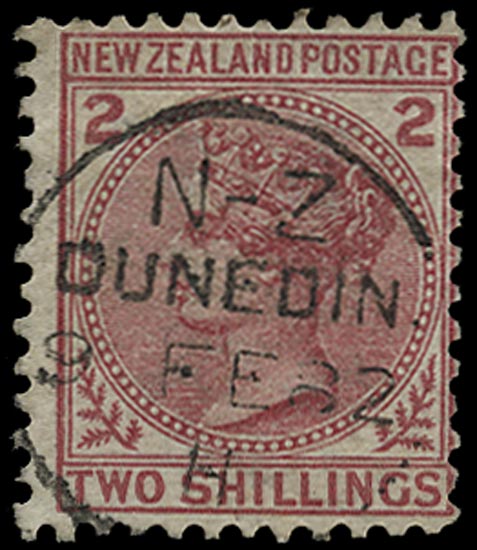 NEW ZEALAND 1878  SG185 Used 2s deep rose first sideface issue