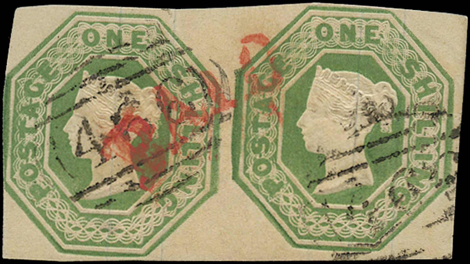 GB 1854  SG55 Used - horizontal pair, Liverpool "466"