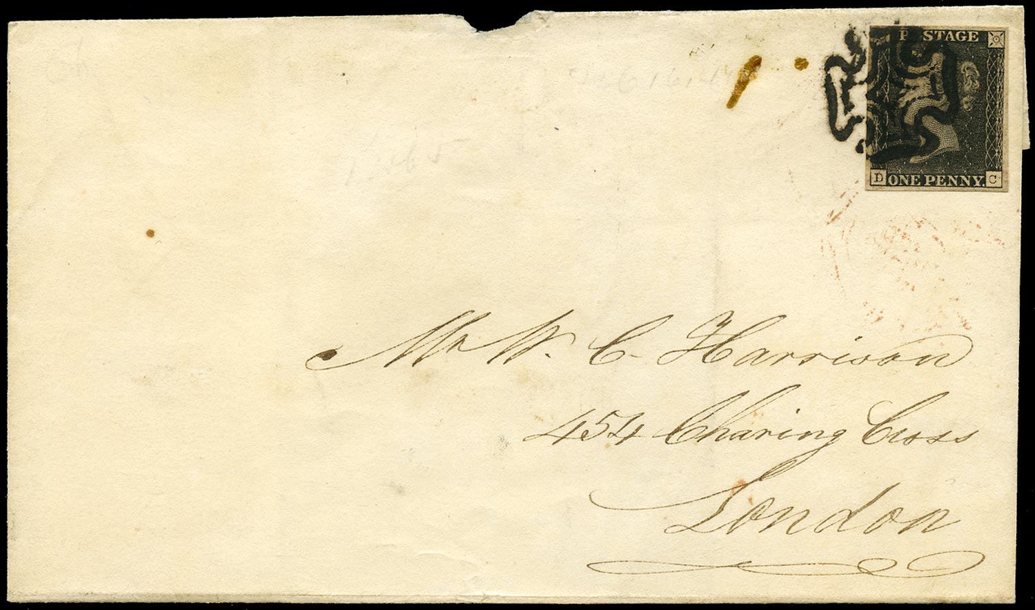 GB 1840  SG2 Pl.5 Penny Black - Bolton to London, (Second repair, State 3).