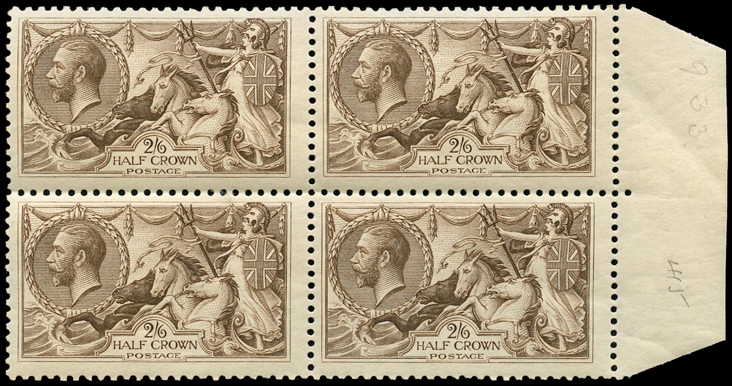 GB 1918  SG413a Mint unmounted o.g. block of four