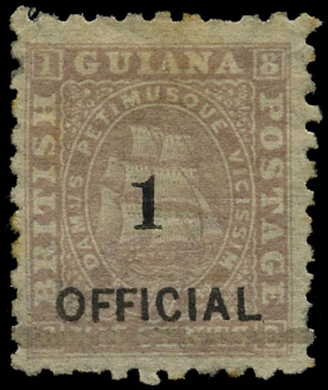 BRITISH GUIANA 1881  SG153 Mint 1 on 12c brownish purple