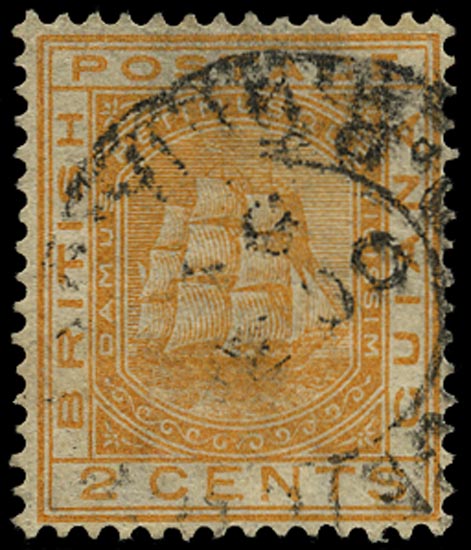 BRITISH GUIANA 1882  SG171x Used 2c orange Ship variety watermark reversed