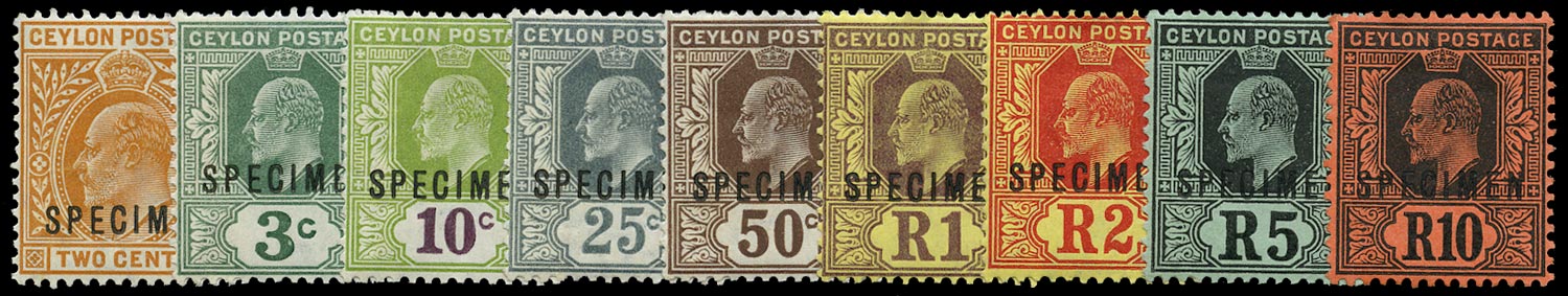 CEYLON 1910  SG292s/300s Specimen