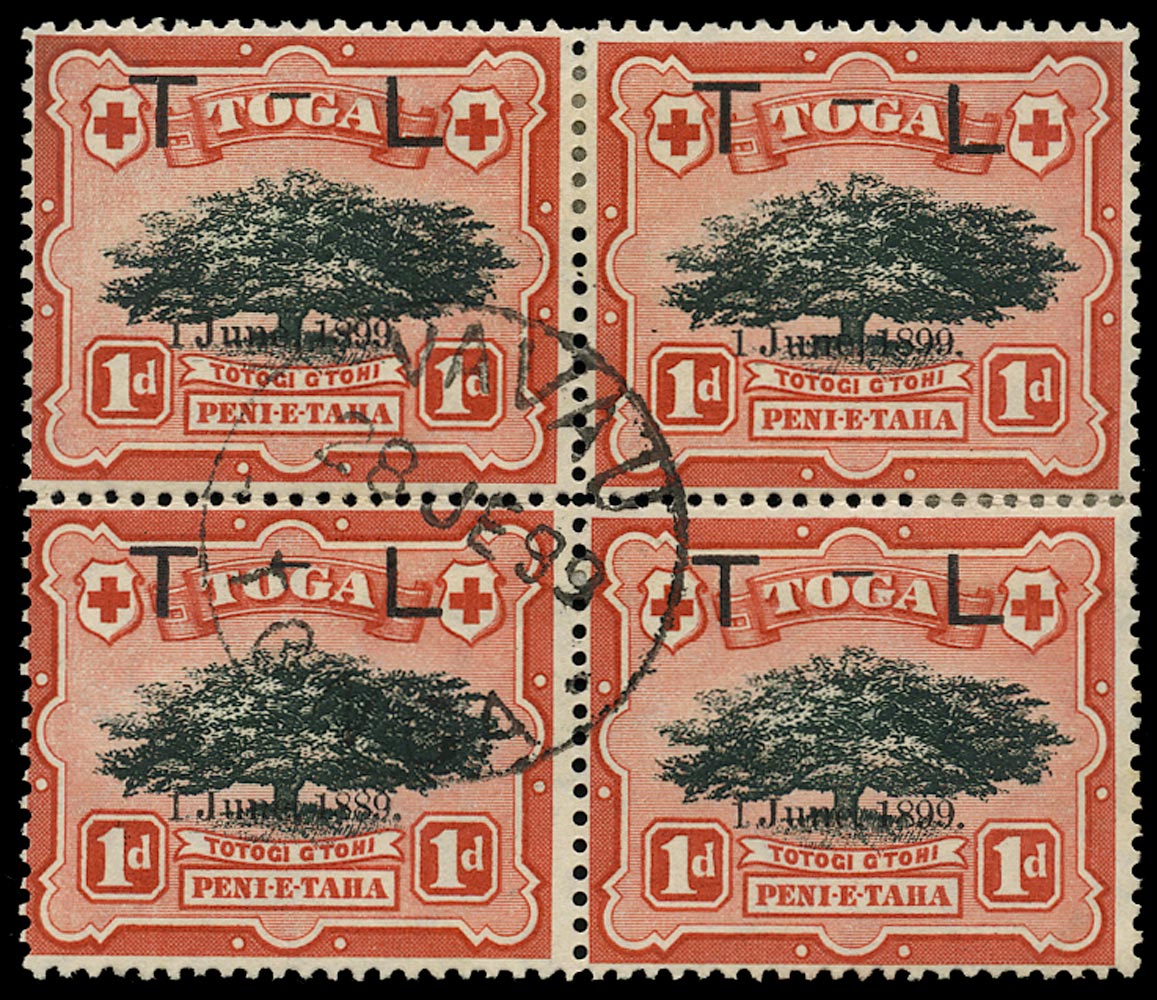 TONGA 1899  SG54a Used Royal Wedding 1d variety 1889 for 1899