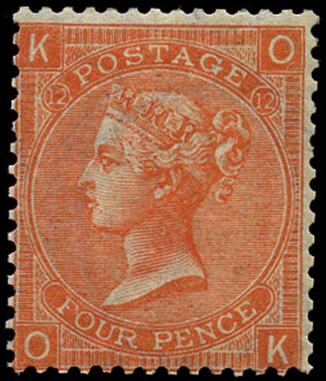 GB 1870  SG94wi Pl.12 Mint U/M o.g. example (OK)