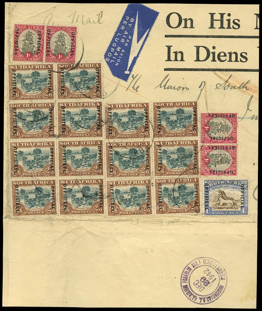 SOUTH AFRICA 1942  SGO18a, O21aw, O25 Official