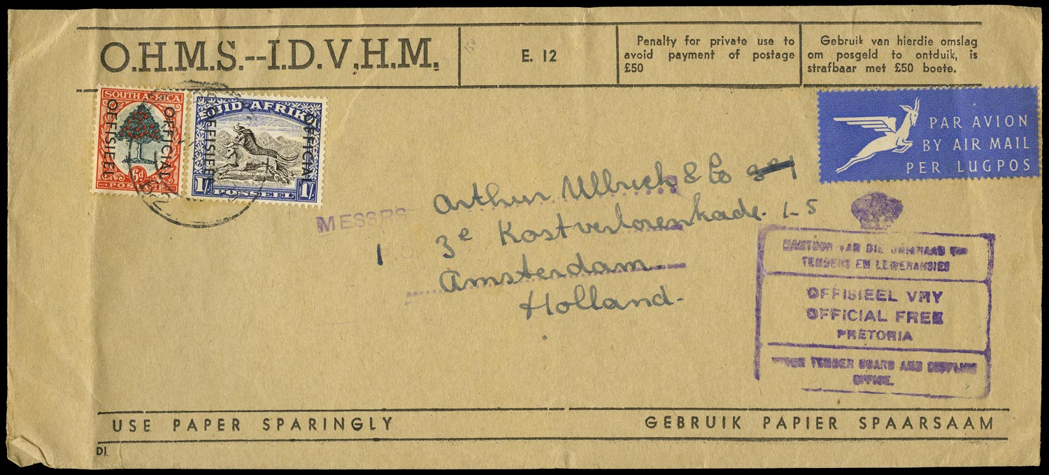 SOUTH AFRICA 1954  SGO46, O47a Official
