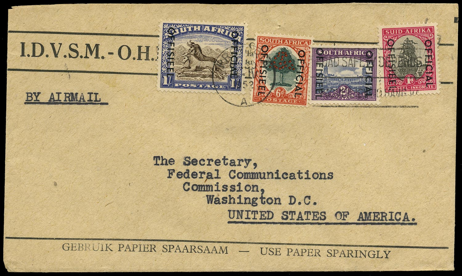 SOUTH AFRICA 1951  SGO43, O45, O46a, O47 Official