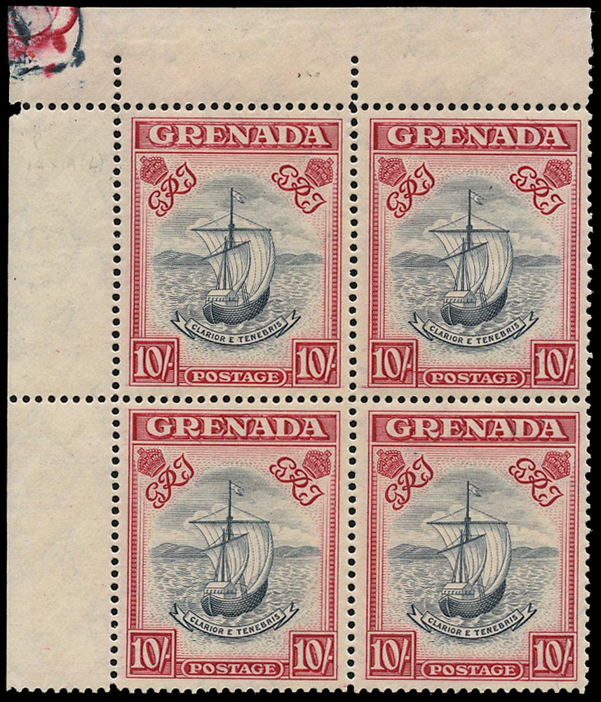 GRENADA 1943  SG163e Mint unmounted 10s blue-black and carmine perf 14