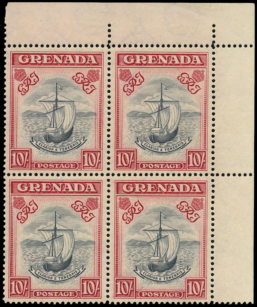 GRENADA 1938  SG163e Mint unmounted 10s blue-black and carmine perf 14