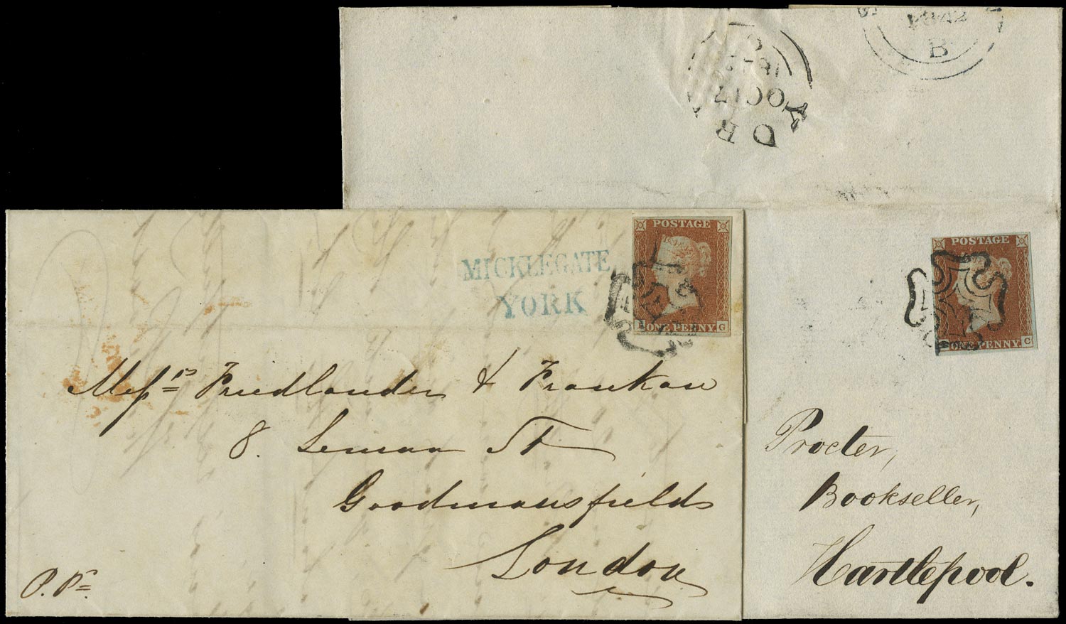 GB 1841  SG8 Pl.20, 22 Cover - York distinctive MC