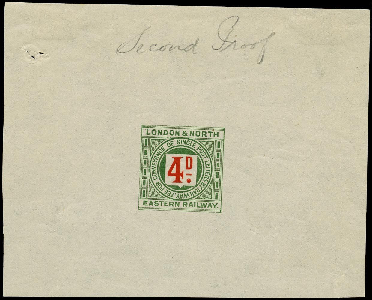 GB 1924 Railway - 4d Railway letter stamp proof