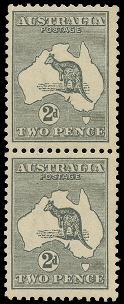 AUSTRALIA 1915  SG24 var Mint 2d grey Kangaroo and Map variety Scratch through map