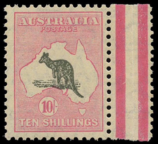 AUSTRALIA 1929  SG112 Mint unmounted 10s grey and pink Kangaroo and Map small multiple watermark