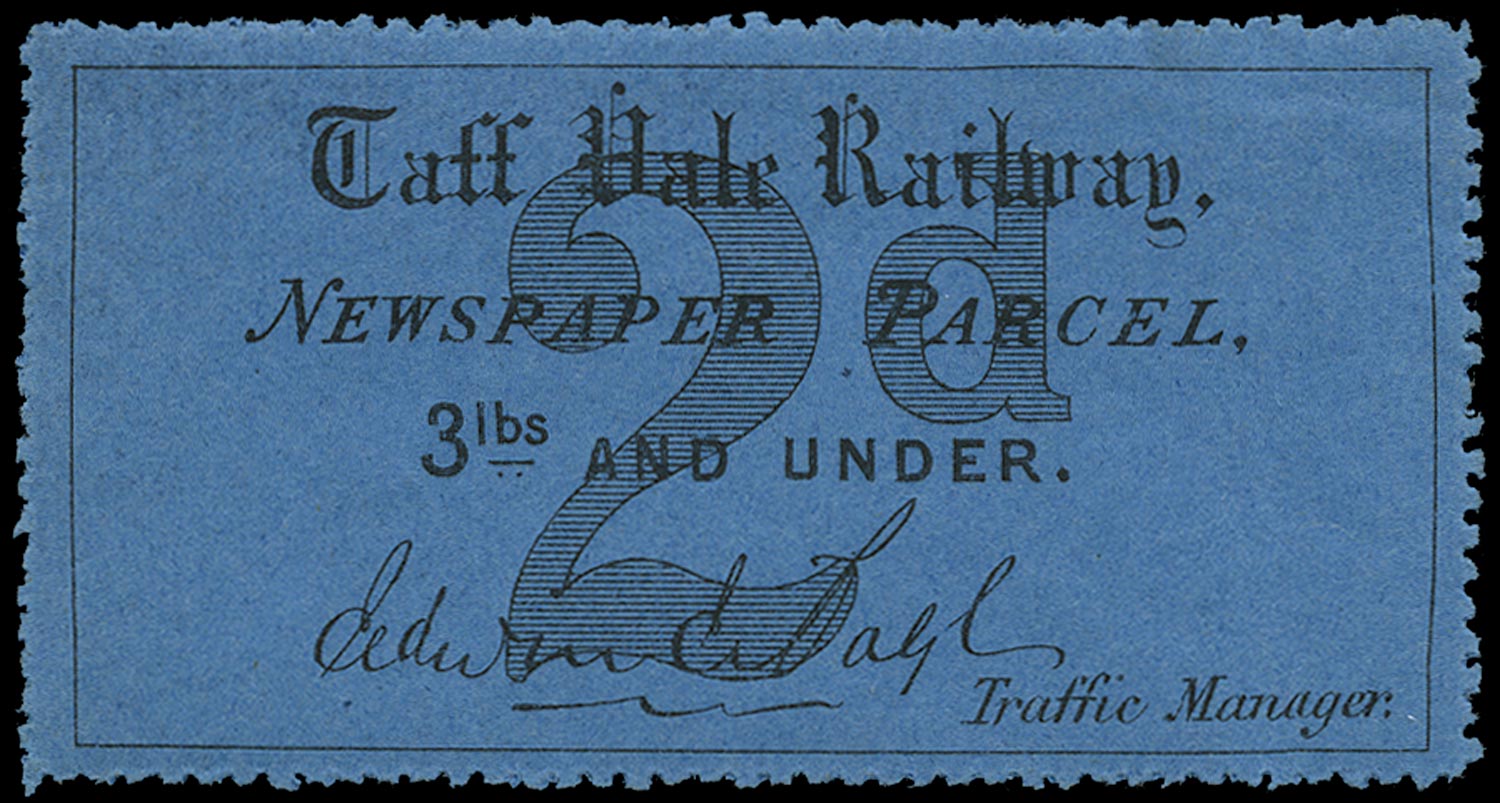 GB 1865 Railway - Taff Vale Railway Newspaper Parcel label