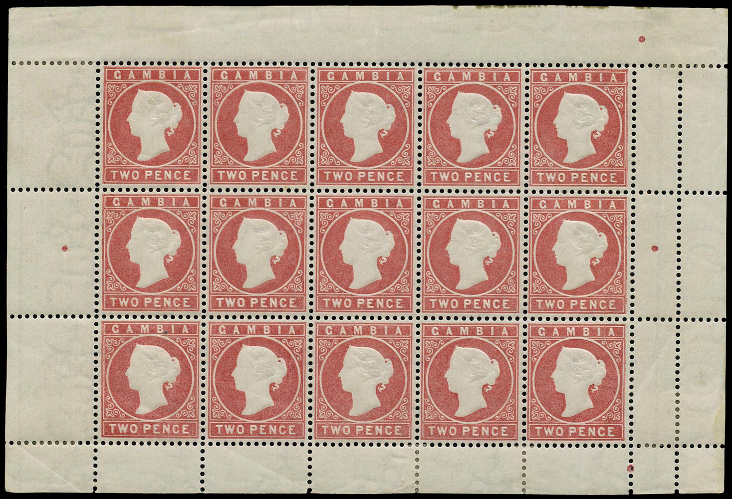 GAMBIA 1880  SG13B Mint 2d rose watermark CC upright