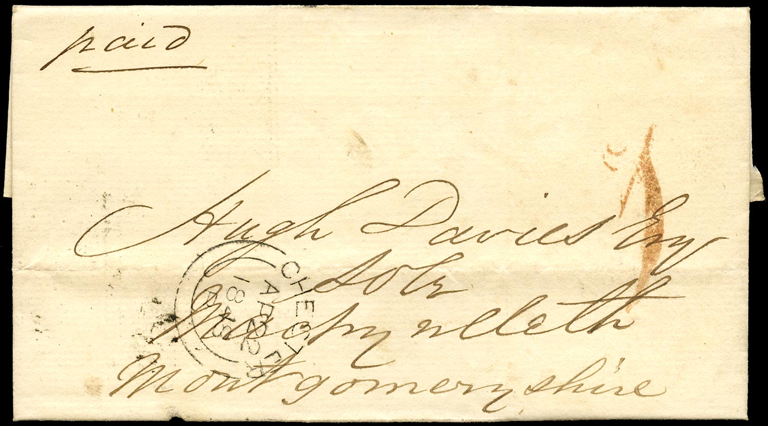 GB 1848 Pre-Stamp -Chester Uniform Penny Post handstruck d1 (Type c)