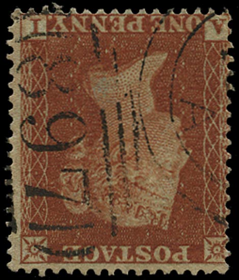 GB 1854  SG17wi Pl.191 Used - Wmk. Inverted