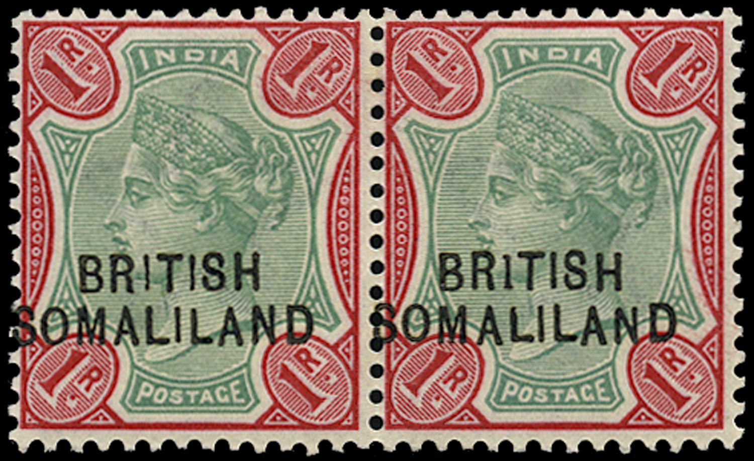 SOMALILAND PROTECT 1903  SG21a Mint QV 1r green and carmine variety BR1TISH