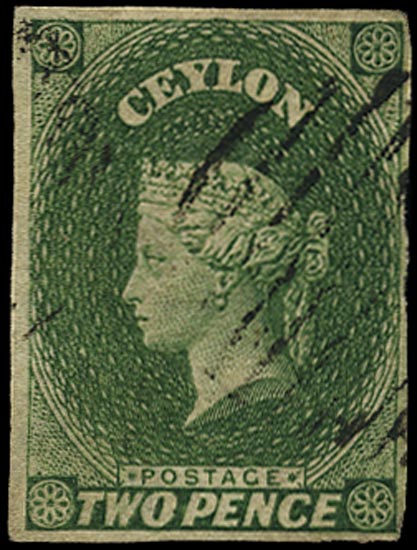CEYLON 1857  SG3 Used