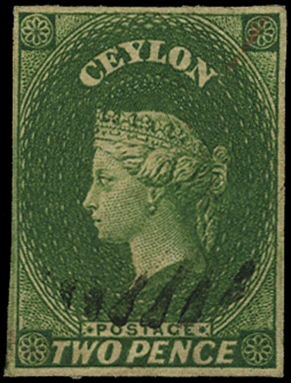 CEYLON 1857  SG3 Used