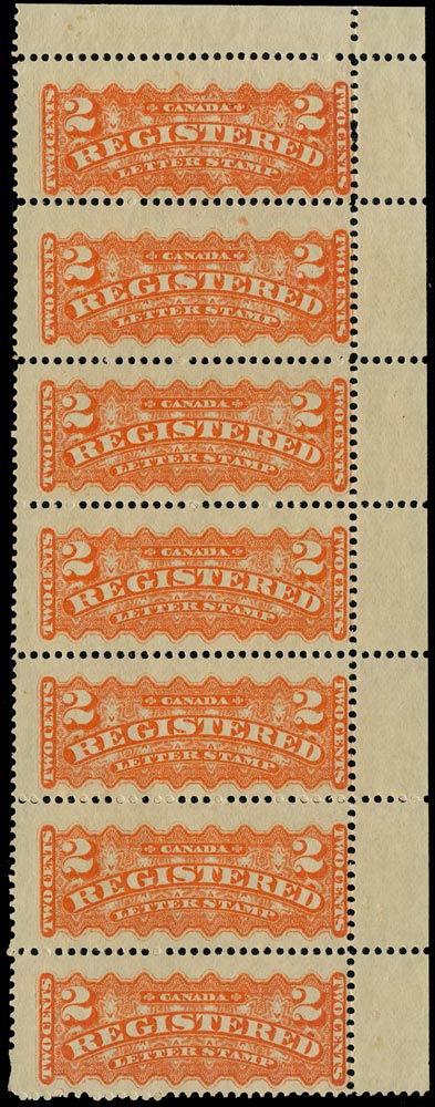 CANADA 1875  SGR1 Mint Registration 2c orange perf 12