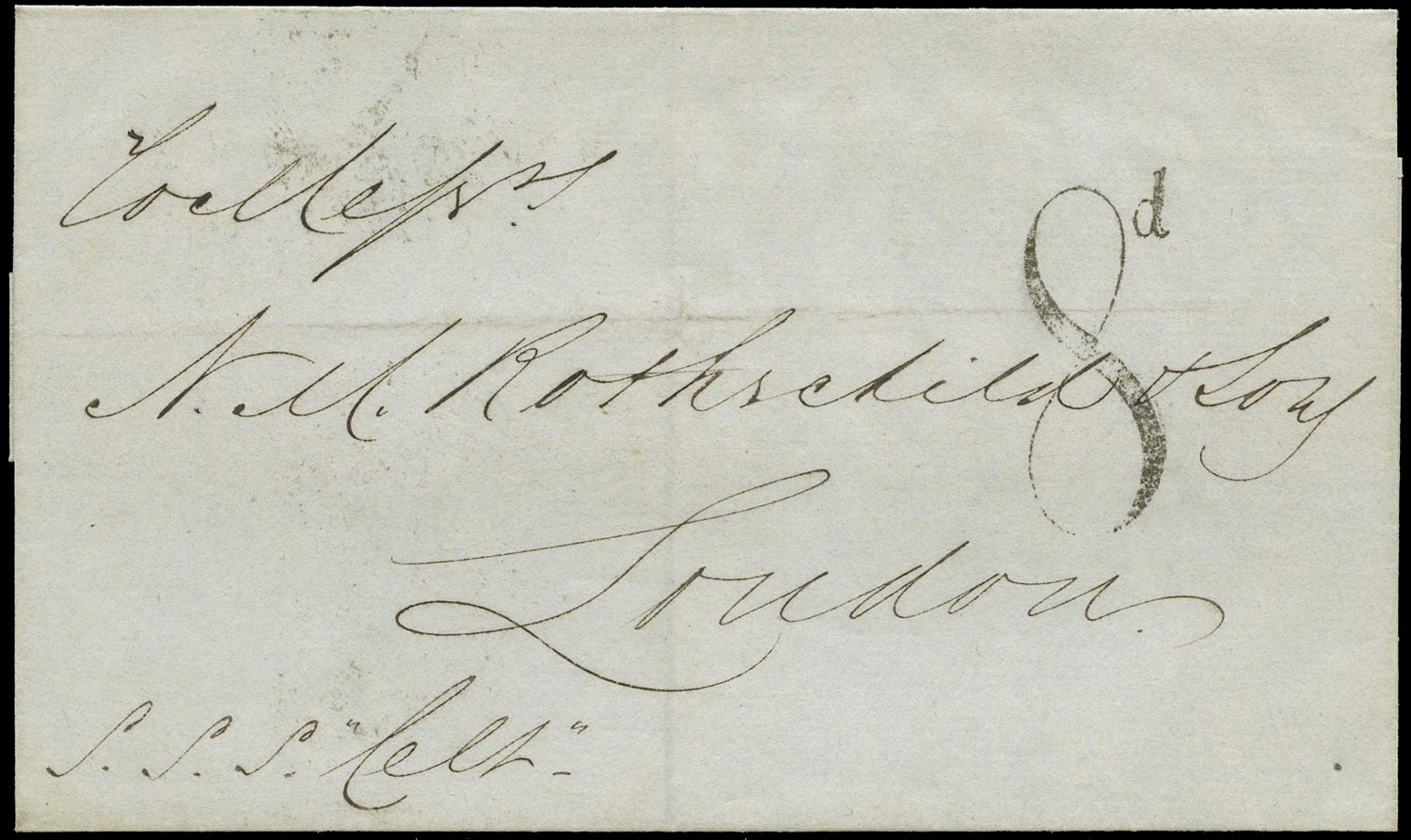GB 1857 Cover - Rio to London (Plymouth Ship Letter)