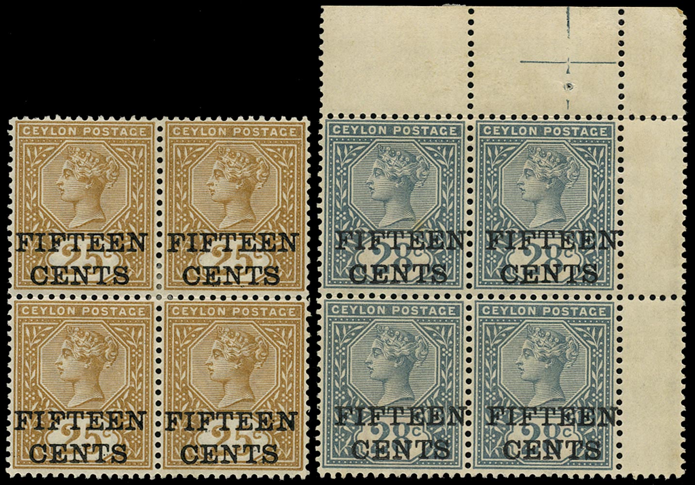 CEYLON 1891  SG239/40 Mint