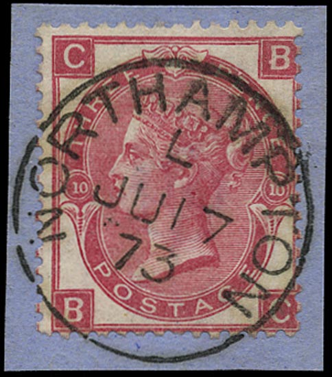 GB 1873  SG103 Pl.10 Used Superb Northampton cds