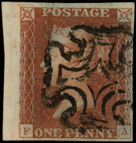 GB 1841  SG8 Pl.19 Used black MC (FA) VFU marginal example
