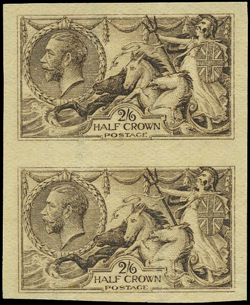 GB 1913  SG400 Plate Proof - vertical pair of plate proofs