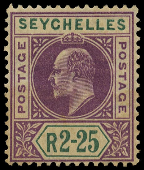 SEYCHELLES 1906  SG70a Mint KEVII 2r25 watermark MCA variety Dented frame