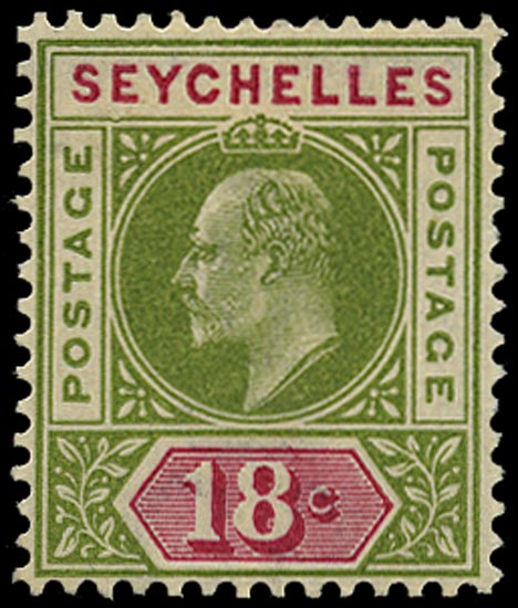 SEYCHELLES 1903  SG51a Mint KEVII 18c variety Dented frame