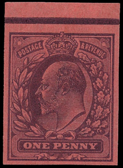 GB 1901  SG219var Colour Trial - purple on red