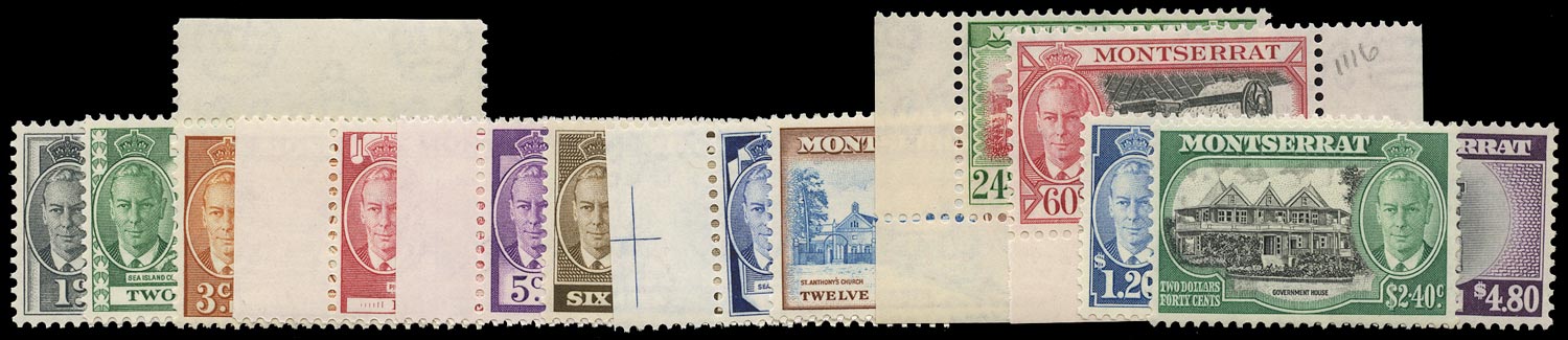 MONTSERRAT 1951  SG123/135 Mint unmounted set of 13 to $4.80