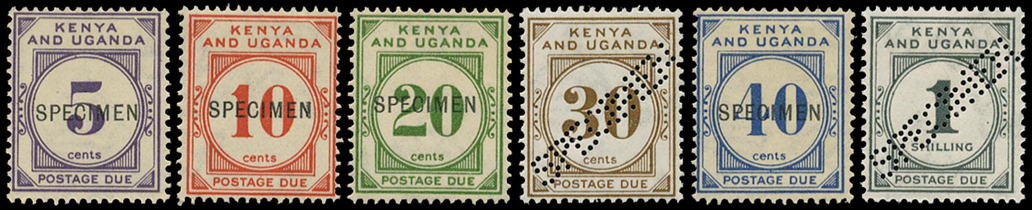 KUT 1928  SGD1s/6s Specimen Postage Due set