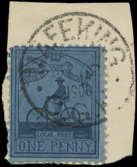 C.G.H. - MAFEKING 1900  SG18 Used 1d deep blue on blue Cyclist