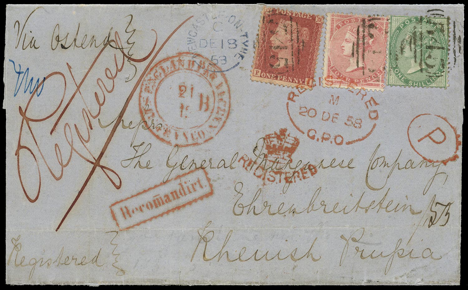 GB 1858  SG40,66a,72 Cover