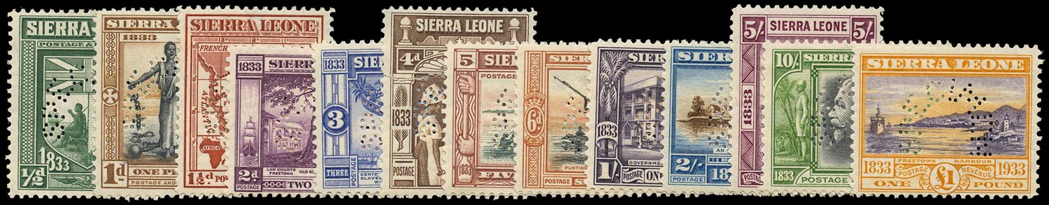 SIERRA LEONE 1933  SG168s/80s Specimen