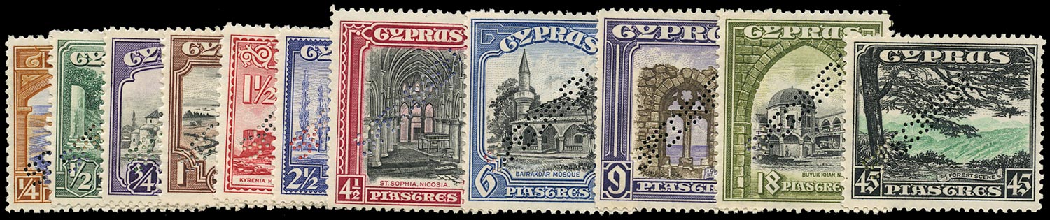 CYPRUS 1934  SG133s/43s Specimen Definitive Set