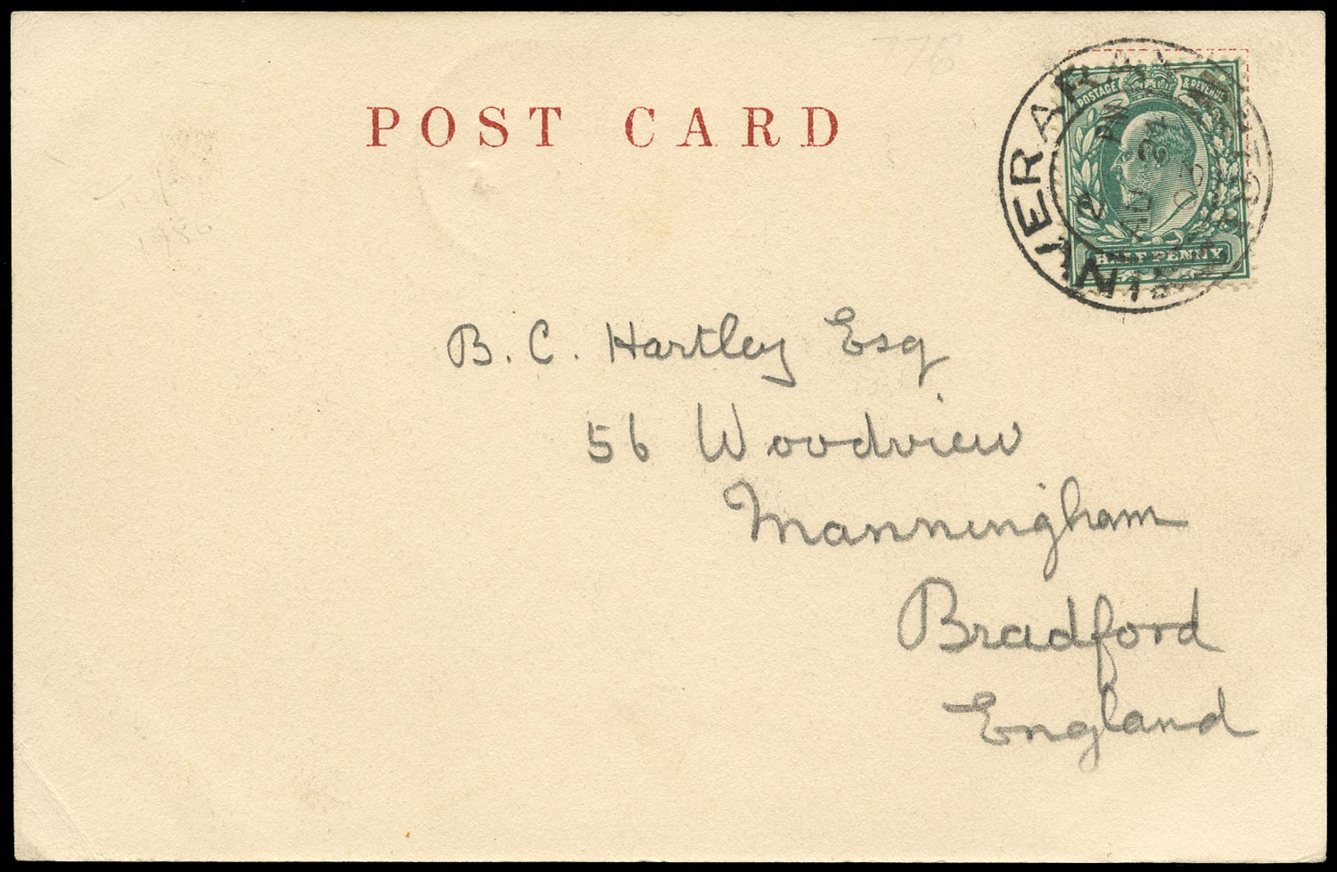 GB 1903  SG216 Cover - Turbine/"King Edward"/Steamer cachet