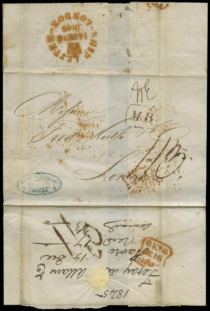 GB 1845 Pre-Stamp - London M-B