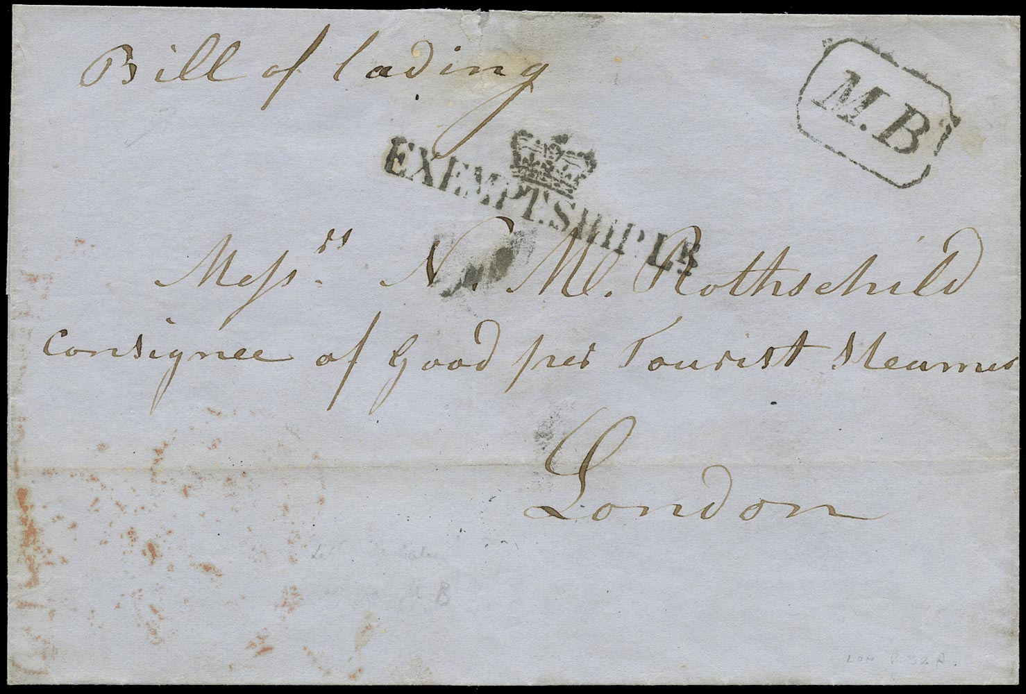 GB 1852 Pre-Stamp - London M-B