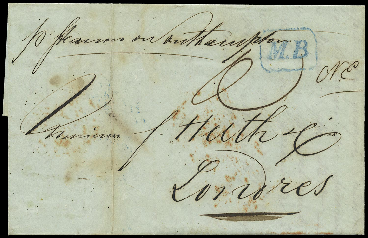 GB 1850 Pre-Stamp - Southampton M-B