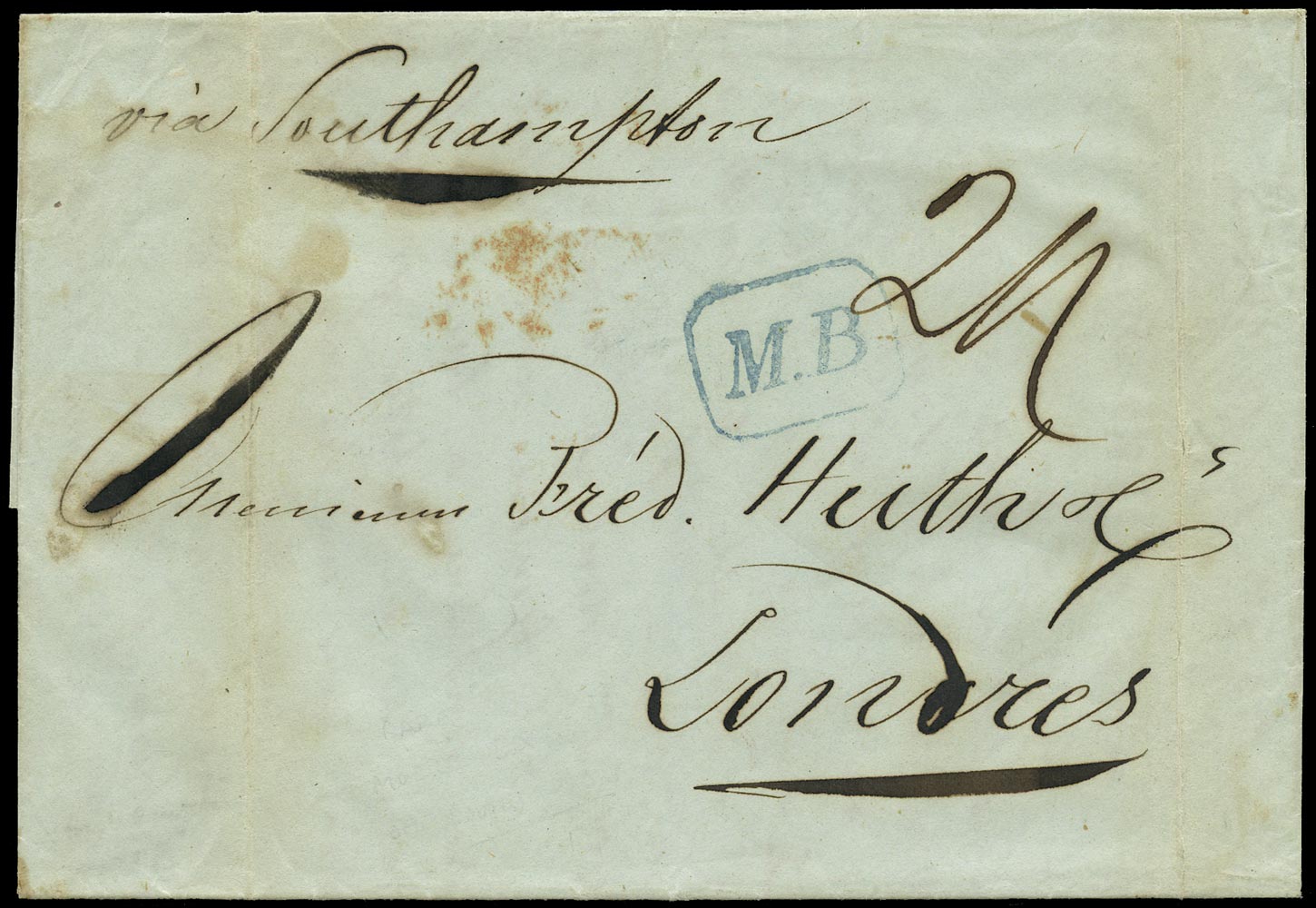 GB 1850 Pre-Stamp - Southampton M-B